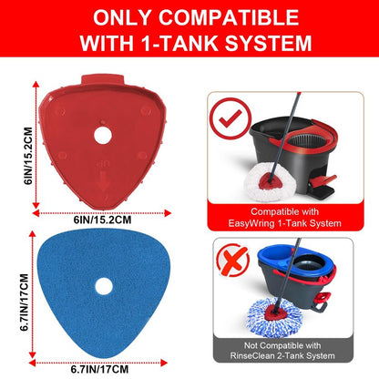 Spin Mop Replacement Head for O Cedar EasyWring 1 Tank, Includes 2 Magic Scrubber Sponge Brushes & 1 Connector Attachment for Kitchen, Bathrooms, Glass and Various Hard Surfaces