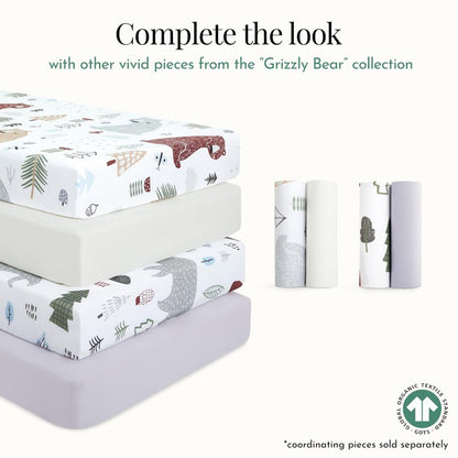 Evolur Grizzly Bear 3 Piece Toddler Bedding Set, Super Soft and Breathable Toddler Bedding, Machine Washable, Includes Fitted Sheet, Comforter and Pillow Case