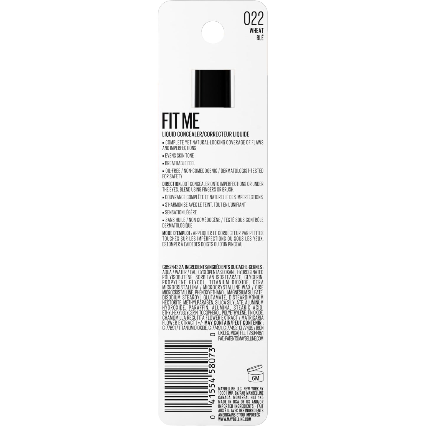 Maybelline New York Fit Me Liquid Concealer Makeup, Natural Coverage, Lightweight, Conceals, Covers Oil-Free, Fair, 1 Count (Packaging May Vary)