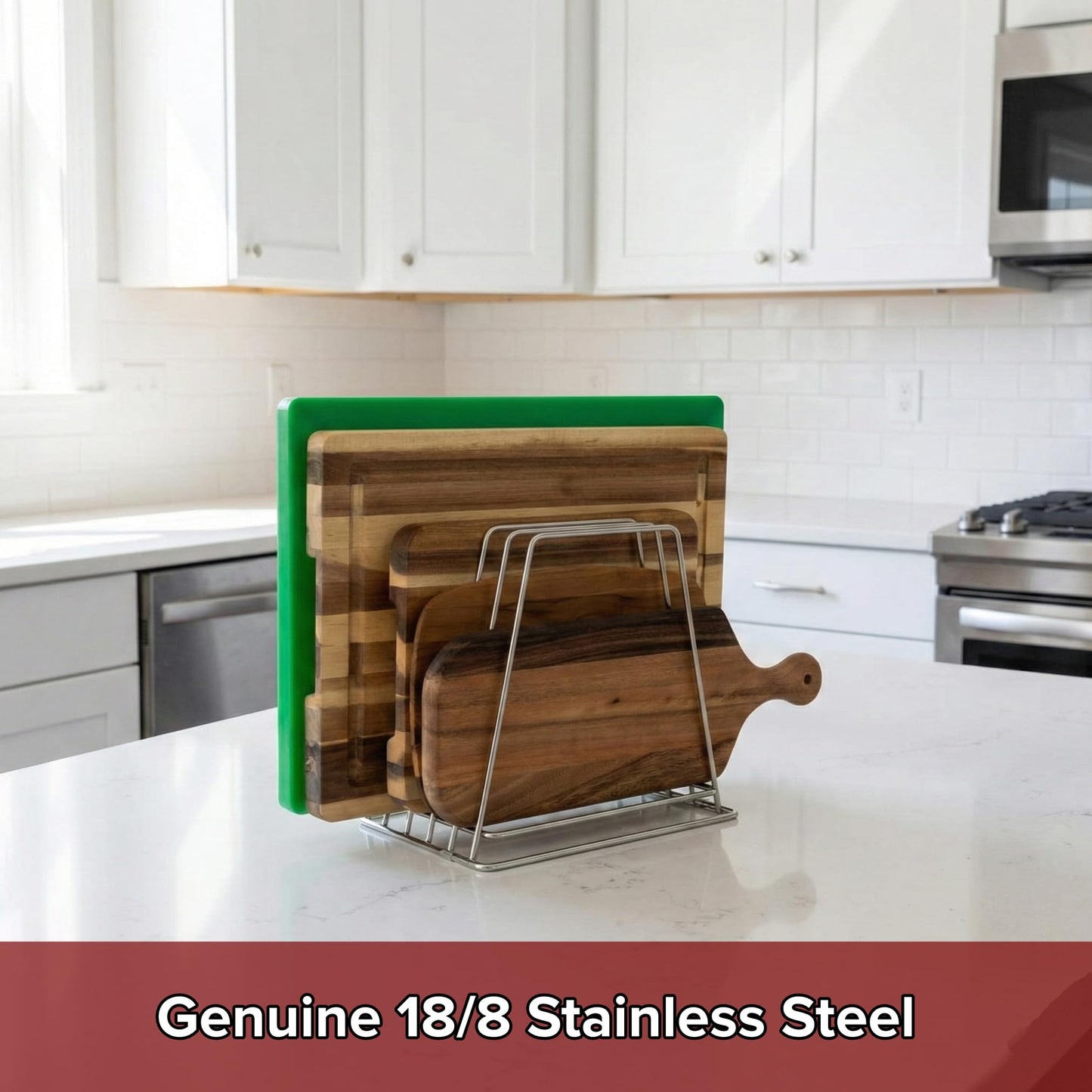 Thirteen Chefs Professional Kitchen Cutting Board Organizer, 1" Slot Stainless Steel Rack Fits Baking Sheets and Pans, NSF Approved for Commercial Restaurants