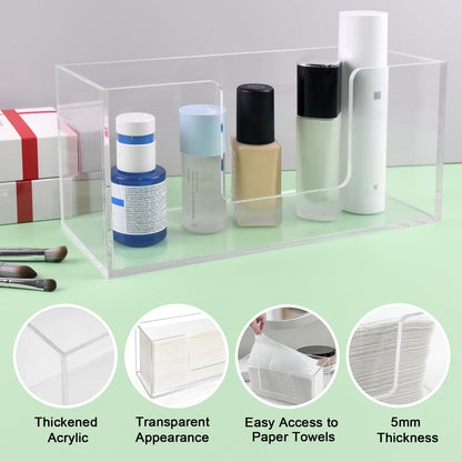 Acrylic Paper Towel Dispenser, Napkin Holder for Bathroom, Kitchen & Countertop – Paper Towel Holder Z-Fold/C-Fold/Multi-Fold Holder, Shatter-Resistant & Space-Saving (1)