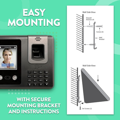 Acroprint Face Recognition Time Clock (No Monthly Fee) - RT200