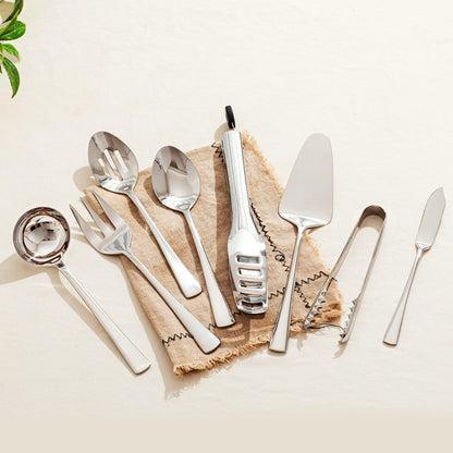 KINGSTONE 10 Piece Serving Utensils Set, 18/10 Stainless Steel Serving Utensils, Slotted Spoon, Fork, Tong, Soup Ladle, Cake Server, Butter Knife and Ice Tong for Buffet, Parties, Kitchen,Entertaining