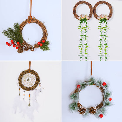 Grapevine Wreath Set, Marrywindix 10 Pieces Natural Vine Branch Wreath Christmas DIY Rattan Wreath Garland for Christmas Holiday Craft Wedding Decor (6 in.)