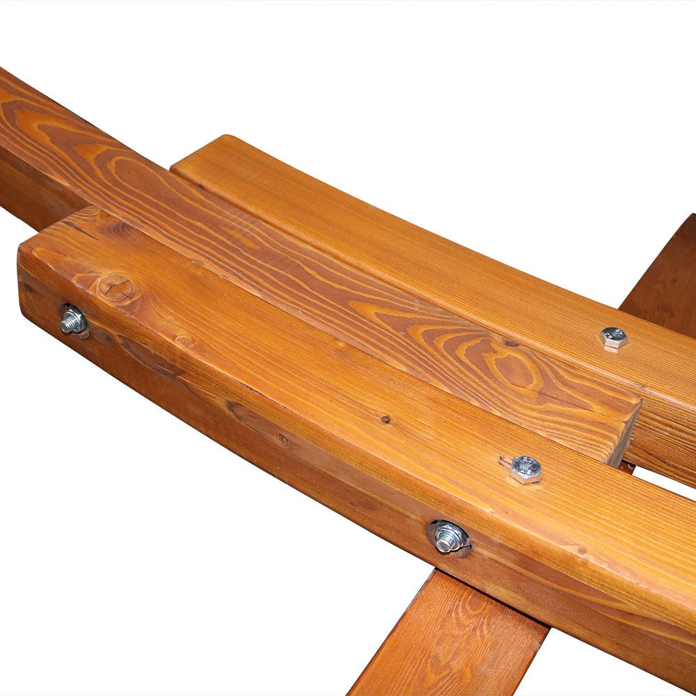 Sunnydaze Curved Wood Hammock Stand Only - 2-Person Wooden Hammock Stand for Outside with 400-Pound Capacity- 13-Foot