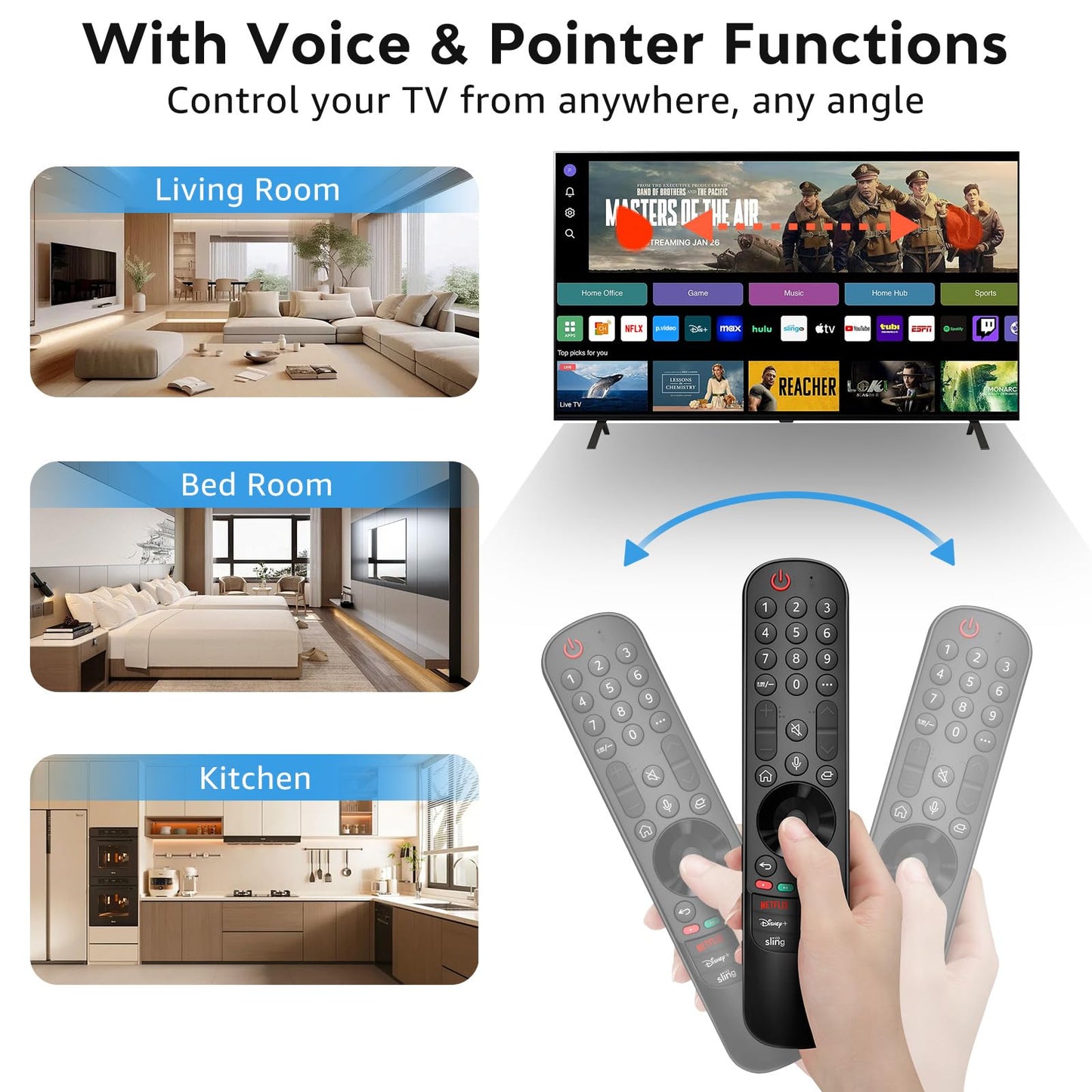 Voice Replacement for Google-Chromecast-Remote, G9N9N for Chromecast with Google TV Remote, for Google TV Streamer (Only for Snow Chromecast Google)