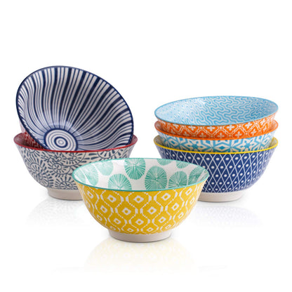 Selamica Porcelain Ice Cream Bowls Set of 6, Small Bowls, Ceramic bowls for Dessert, Ice Cream, Variety of Colors