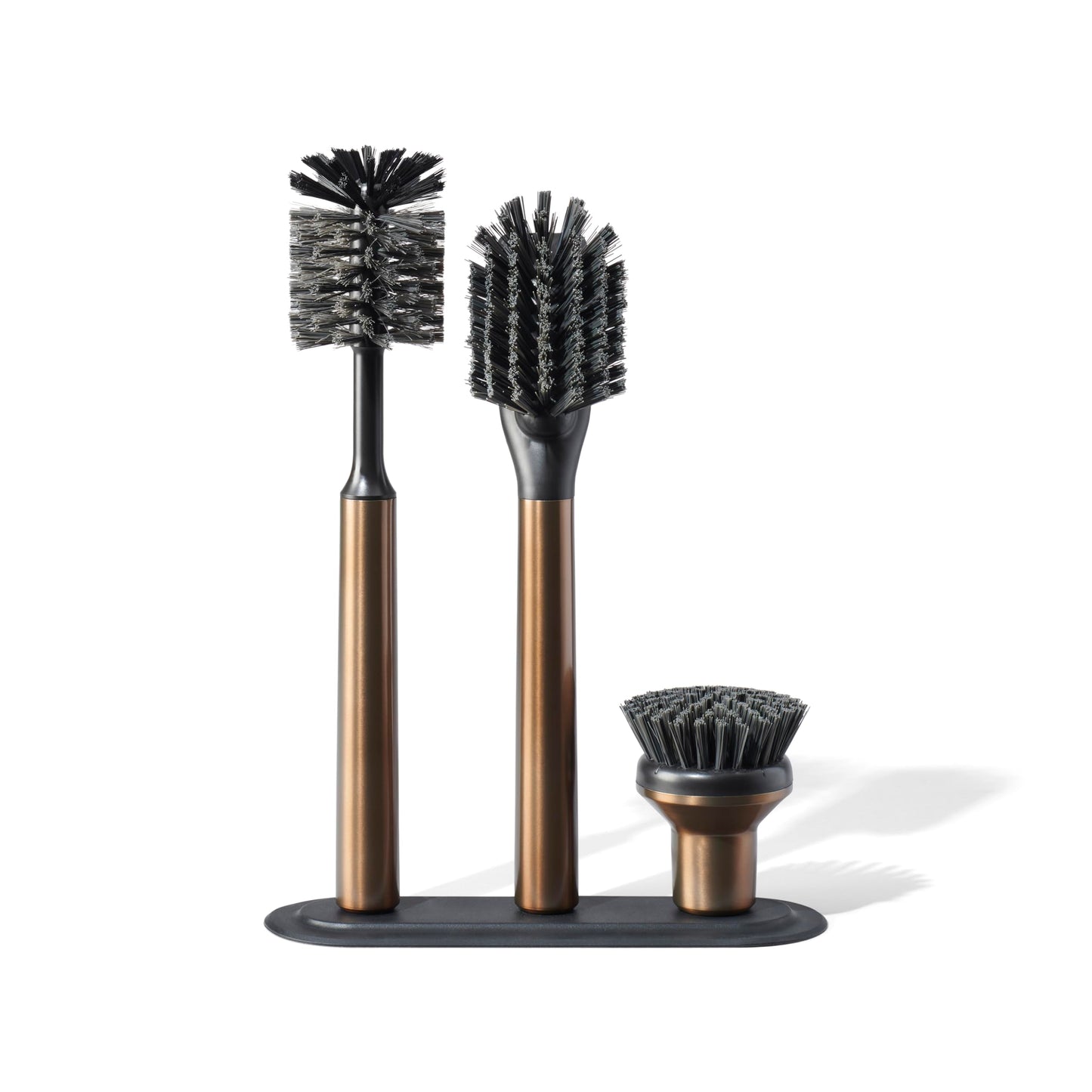Curio Home Goods Ionic Brush Set, Magnetized to Stand Upright, Stainless Steel with Replaceable Heads, Bronze