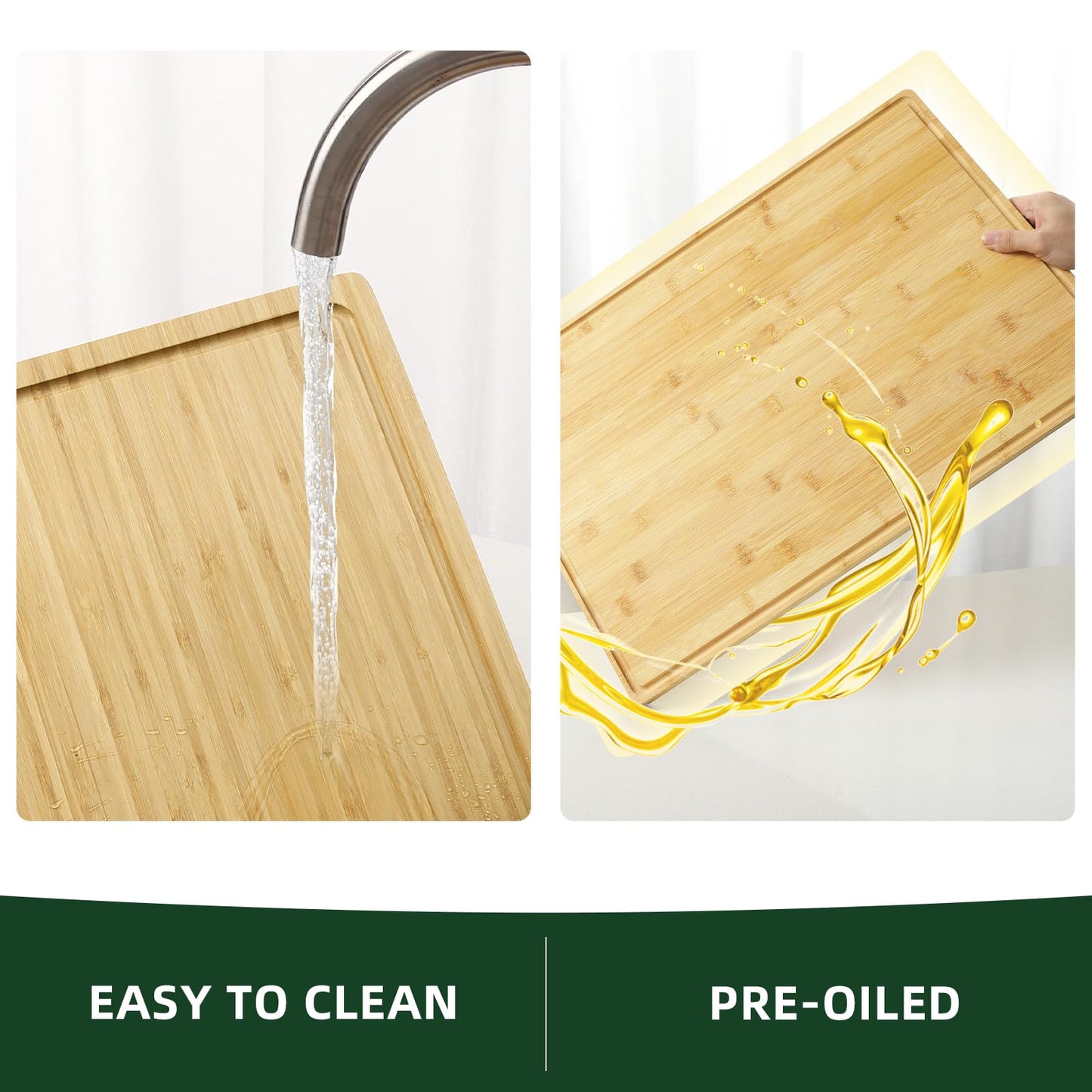 GarveeHome 24 x 16 in Bamboo Cutting Board, Large Kitchen Chopping Board with Juicy Groove, Wooden Butcher Block Cutting Board Perfect for Meat, Cheese, Vegetables, Fruits