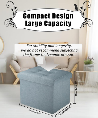 17 13 13 Ottoman Storage Ottoman Foot Rest Stool Foldable Bench with Storage Student Dormitory Bedroom and Entryway X X