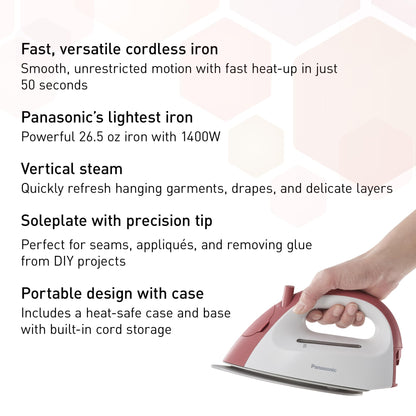 Panasonic Cordless Steam Iron, Compact, Light, with Charging Station NI-QL300R