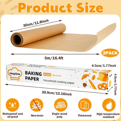 Unbleached Parchment Paper Roll by [Brand Name] - 12in x 49ft, High Temperature Resistant, Non-Stick Baking Paper for Cooking & Grilling