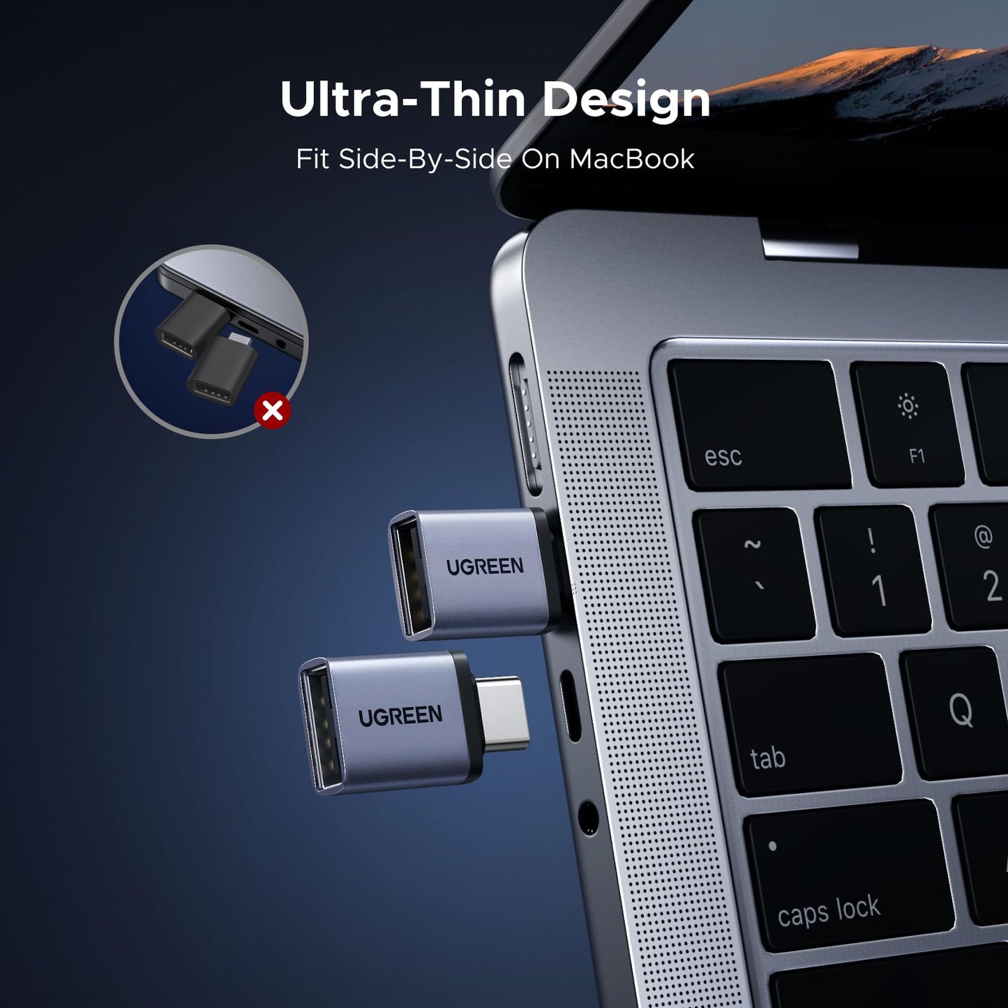 UGREEN USB C to USB Adapter 4 Pack, 10Gbps USBC Male to USB 3.2 Female Adapter, Type C USB C Adapter for MacBook Pro,iMac,iPhone 16 15 Pro Max,iPad mini Pro, Thunderbolt 4, Samsung Galaxy