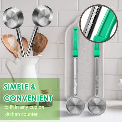 4 Ounce Solid Stainless Steel Portion Control Ladle Spoon - 4Pcs Pizza Sauce Serving Spoons Portion Ladle for Sauces, Perfect for Weight Watchers, Buffets, Parties