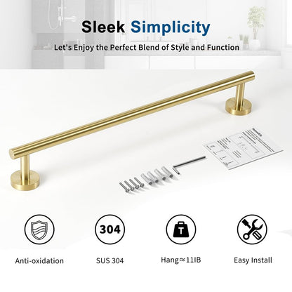 Brushed Gold Towel Bar, 18 Inch Towel Racks for Bathroom Wall Mounted, Thicken SUS304 Stainless Steel Heavy Duty Hand Towel Holder Organizer, Bathroom Accessories, Total Length 20.5 Inch