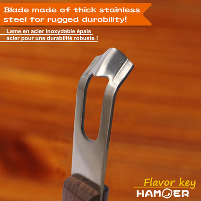 HAMOER Channel Knife Zester - Fruit and Vegetable Tool for Decorating Cocktails, Desserts, and Salads Stainless Steel Tip Wooden Handle