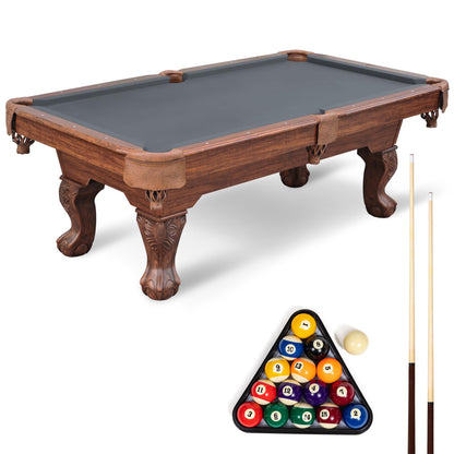 EastPoint Masterton 2.0 Bar-Size Pool Table - 87 in, Slate Gray - Pro Bounce Rubber Cushions for Billiards - Leg Levelers for Even Play on Billiard Tables - Complete Pool Cue & Ball Set