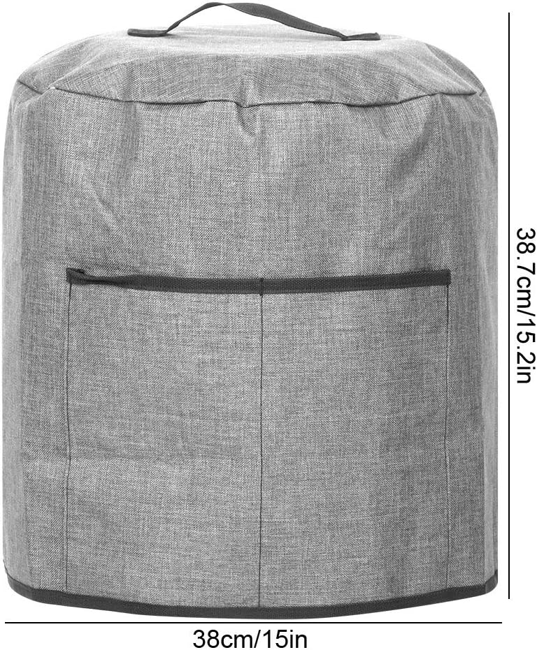 Dust Cover for Round Pressure Cooker with Pocket, Kitchen Appliances Accessories (Gray)