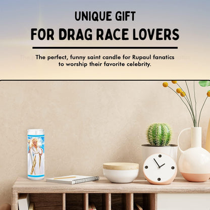 Drag Queen Celebrity Glass Jar Candle, Unscented Handmade Soy Wax Votive, Unique Gift for Pop Culture Fans