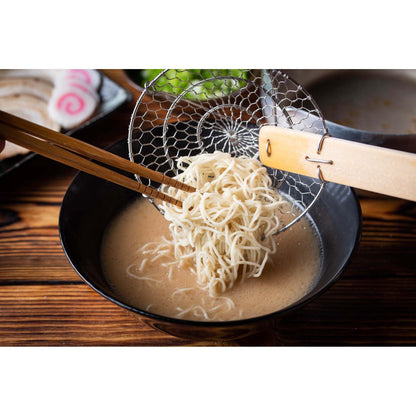Helen's Asian Kitchen Spider Strainer, 5-Inch Stainless Steel Mesh Basket With Bamboo Handle, For Noodles, Dumplings, Wontons, Deep Frying, And Draining Tasks