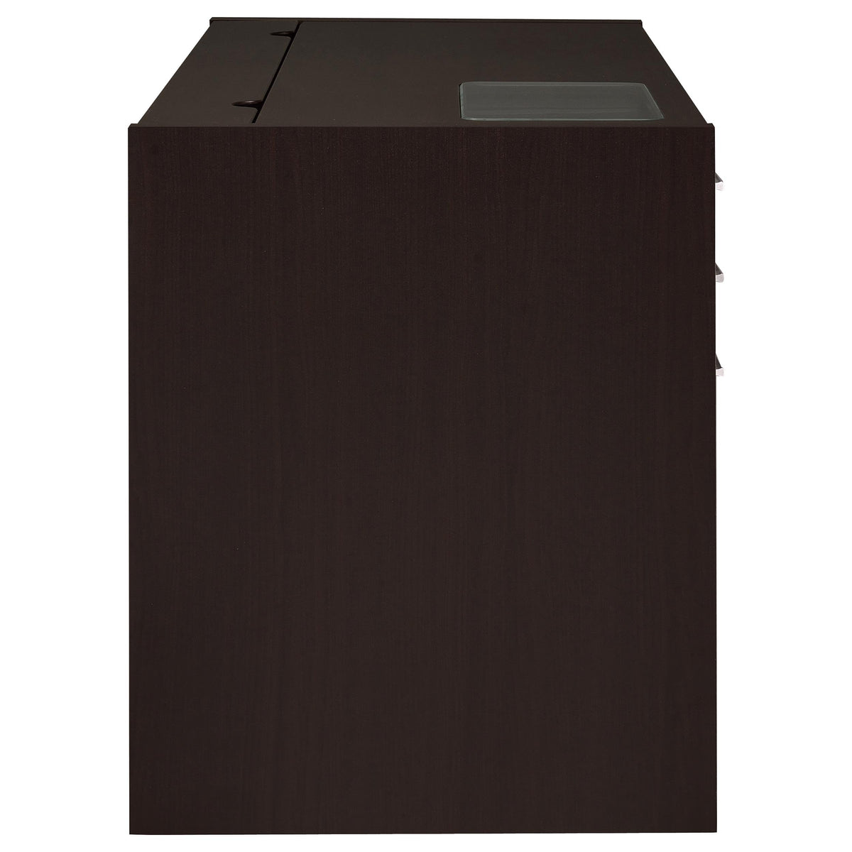 Coaster Home Furnishings - Halston - Engineered Wood - 47-Inch Computer Desk with Drawers, Door Cabinet & Lift-Top Storage, Tempered Glass Top, Contemporary Style - Home Office - Cappuccino - 800702