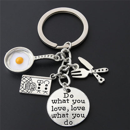 PHAETON 20PCS Kitchen Home Cooking Key Ring, Small Charm Chef Keychain Baking Accessories for Kitchen Lovers
