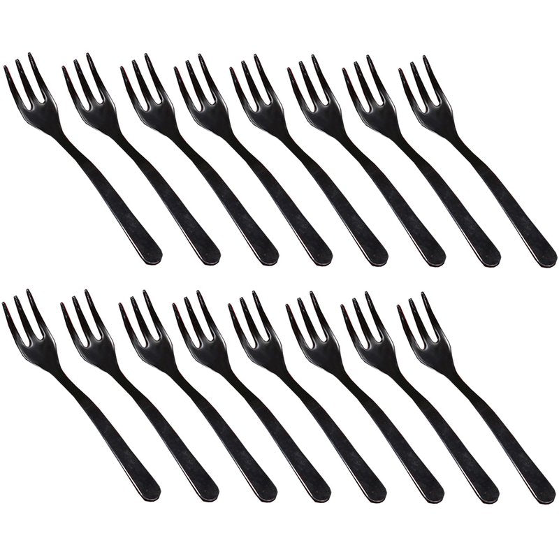100 PCS Plastic Mini Forks, Small Disposable Appetizer Cocktail Tasting Forks, Suitable for Fruit Dessert Cakes (Black)