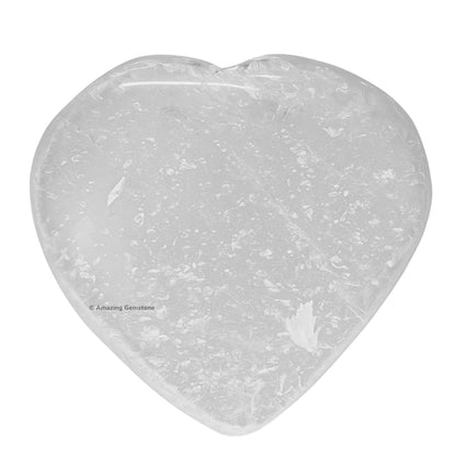 Amazing Gemstone Clear Quartz Stone Heart - Pack of 2 Crystal Heart Stones Rocks - Corazones De Piedra Crystals and Healing Stones Heart Shaped Crystal - Stocking Stuffers Gifts