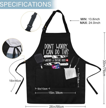 Funny Grill-Apron for Men, Father's Day, Christmas, Birthday Gifts for Dad from Daughter, Son, Wife