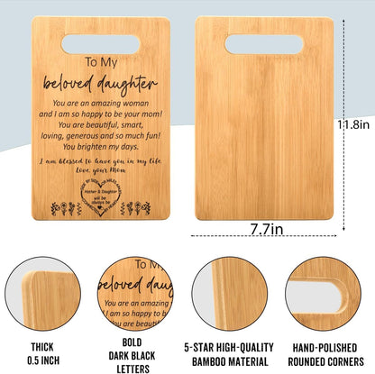 Birthday Gift for Daughter from Mom, Kitchen Cutting Board to My Daughter, Mothers Day Wedding Gifts