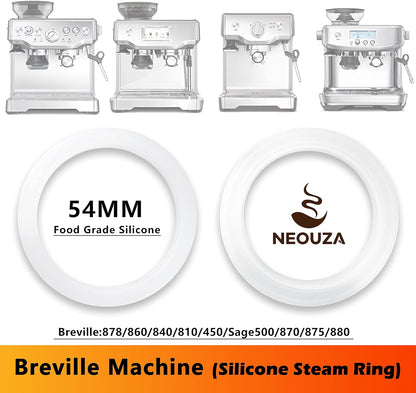 NEOUZA 54mm Brewing Group Head Silicone Gasket, 2Pcs Espresso Machine O-Ring for Breville Sage Coffee Maker