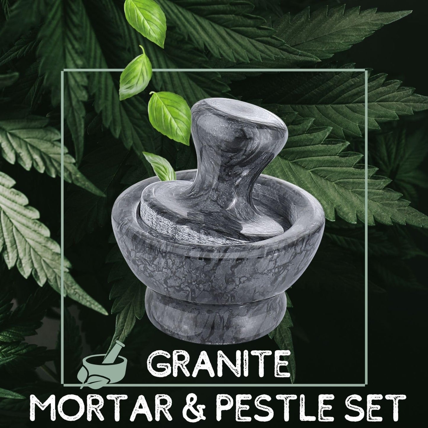 Flexzion Small Marble Stone Mortar and Pestle Set (Black) - 4 Inch, 1/2 Cup Capacity Kitchen Hand Grinder for Spices