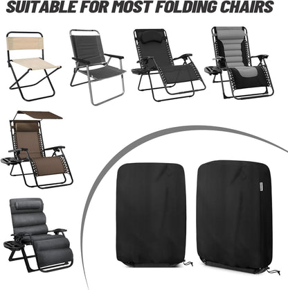 GREHABOR 420D 28 43 Inch Outdoor Zero Gravity Folding Chair Cover Waterproof Folding Lawn Lounger Recliner Chair Covers