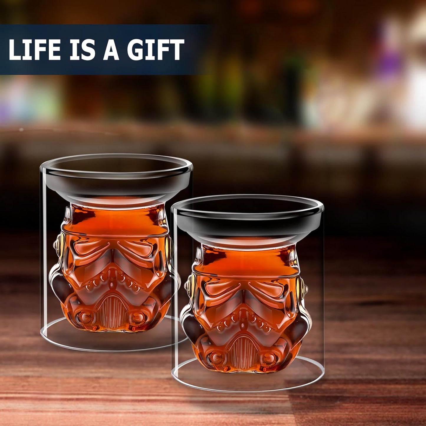Creative Whisky Sobriety Glasses, 150ml Flask Carafe for Wine, Bourbon, Liquor, Vodka, Scotch - 2 pcs Gifts for Men