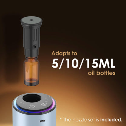 Waterless Essential Oil Diffuser, Diffuser,Portable Aromatherapy Diffuser,Light Show,3 Countdown Timers & 3 Mist Levels for Home, Room, Car, Office (Black)