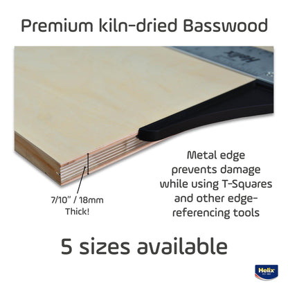 Maped - Helix Wooden Lightweight Drawing Board 16 x 21 Inch - Sketching Outdoors - Precision Metal Edge - Ensures Accuracy and Stability - Durable, Portable, Versatile