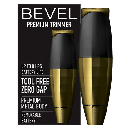 Bevel Beard Trimmer for Men - Black Edition Cordless Trimmer, 8 Hour Rechargeable Battery Life, Tool Free Adjustable Zero Gapped Blade, Barber Supplies, Mustache Trimmer