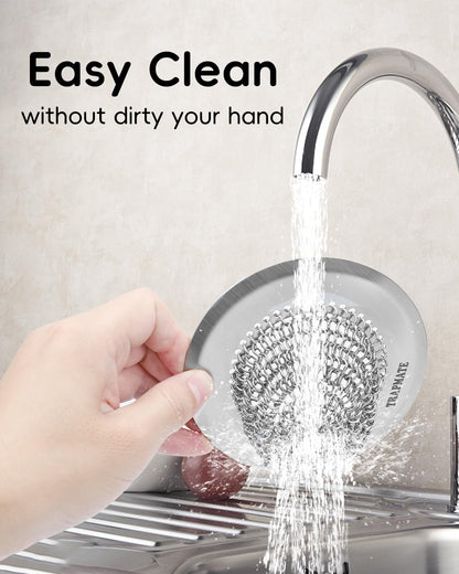 TRAPMATE 2 Pcs Kitchen Sink Drain Strainer, Stainless Steel Sink Strainer Basket with Easy Clean & Anti-Clog, Fits Garbage Disposal, Dishwasher Safe, Single & Double Bowl Sinks (Patented Product)
