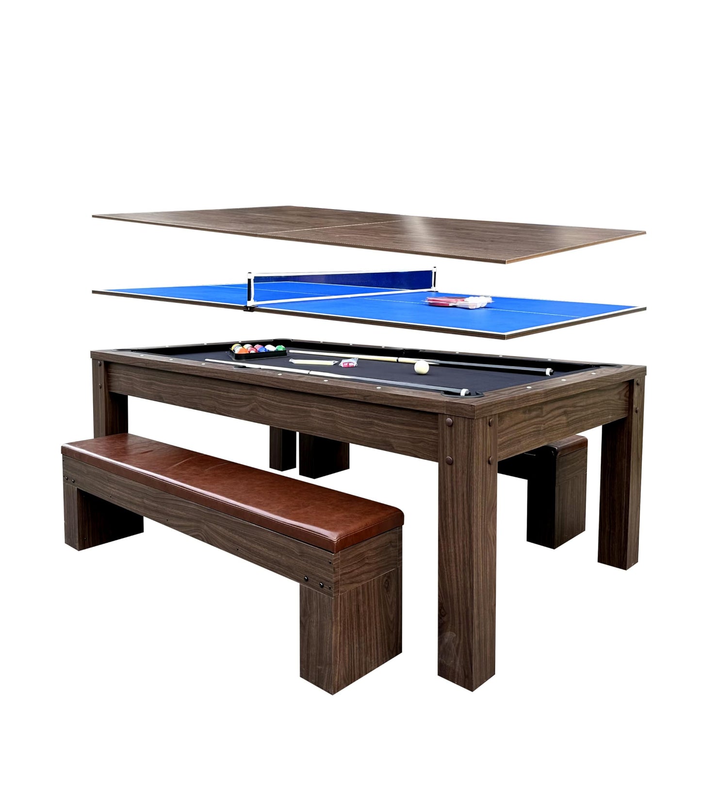 ComeWay 63"x40" Board Game Table with Rotating Cup Holders for 4 Players, Gaming Dining Table with Removable Table Top & Non-Slip Play Mat, Multifunctional Table with for DND/Poker/Mahjong/Card Games