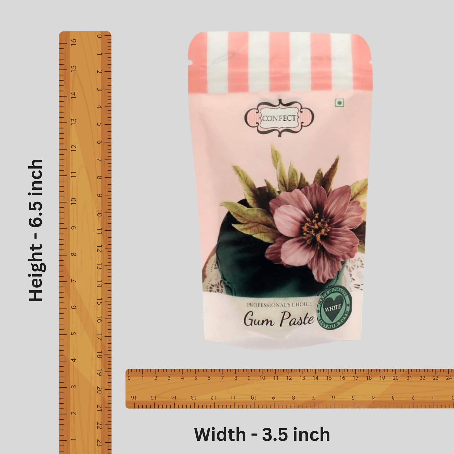 Confect White Gum Paste for Cake Decorating | Chef-Grade Sugar Paste for Making Elegant Roses, Flowers, Ruffles & Leaves | Perfect for Christmas Cakes & Fondant Decorations | Vegan, Gluten-Free, Nut-Free, Palm Oil-Free- 8.8 Oz