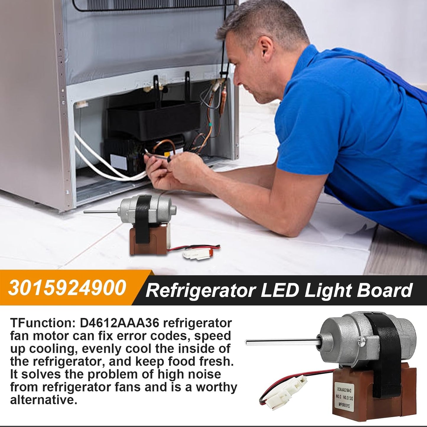 2024 Upgraded Refrigerator Evaporator Fan Motor, Compatible with Kenmore Replace D4612AAA36