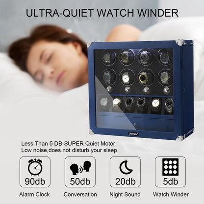 DUKWIN Watch Winder for 8 Automatic Watches, Lockable,6 Watch Storage Places and Jewelry Storage, Super Quiet Mabuchi Motor