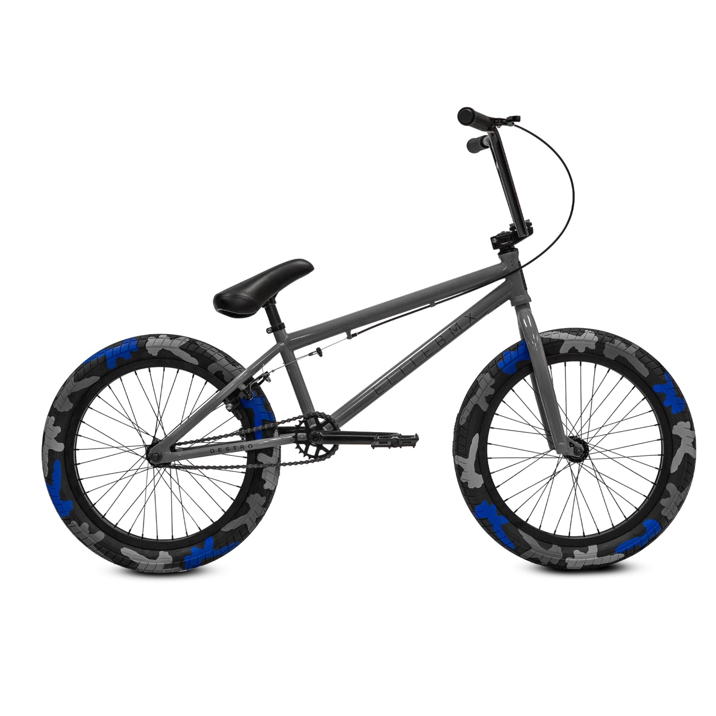 Elite BMX Bicycle 18", 20" & 26" BMX Bike for Teen Bike and Adult Bikes - Freestyle BMX Bike All Models Come with 3 Piece BMX Crankset (Destro Grey, 20")