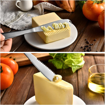 Butter Spreader Knife for Cold Butter above 20?, Slicer, Curler, Grater, Butter Blade (2 knives)
