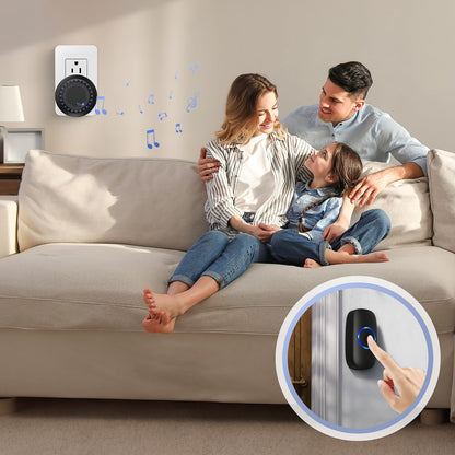 Wireless Doorbell • PHYSEN • Doorbell Chime Kits with 1 Transmitter 1 Receiver • Waterproof • Operating at 1000ft Range • 32 Ringtones • 4 Volume Levels • LED Flash • Door Bell for Home Classroom