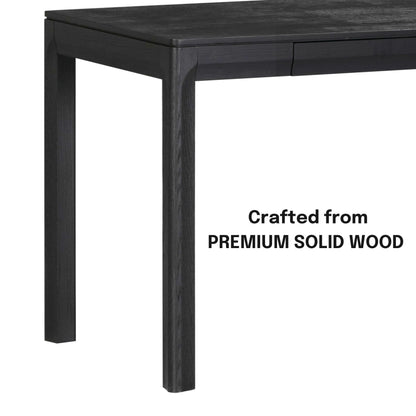 NTC Flow Modern Wooden Rectangle Desk Table with Hidden Drawer – Waterproof & Heat Resistant, Burnt Black