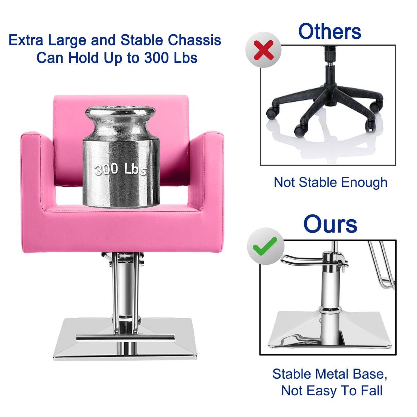 Hairdresser Barber Salon Chair,Capacity 330 Lbs - with Heavy Duty Hydraulic Pump, 360° Swivel Adjustable Spa Beauty Equipment, Hair Stylist Women Man for Barbershop,Home Hairdresser Hydraulic (Pink)