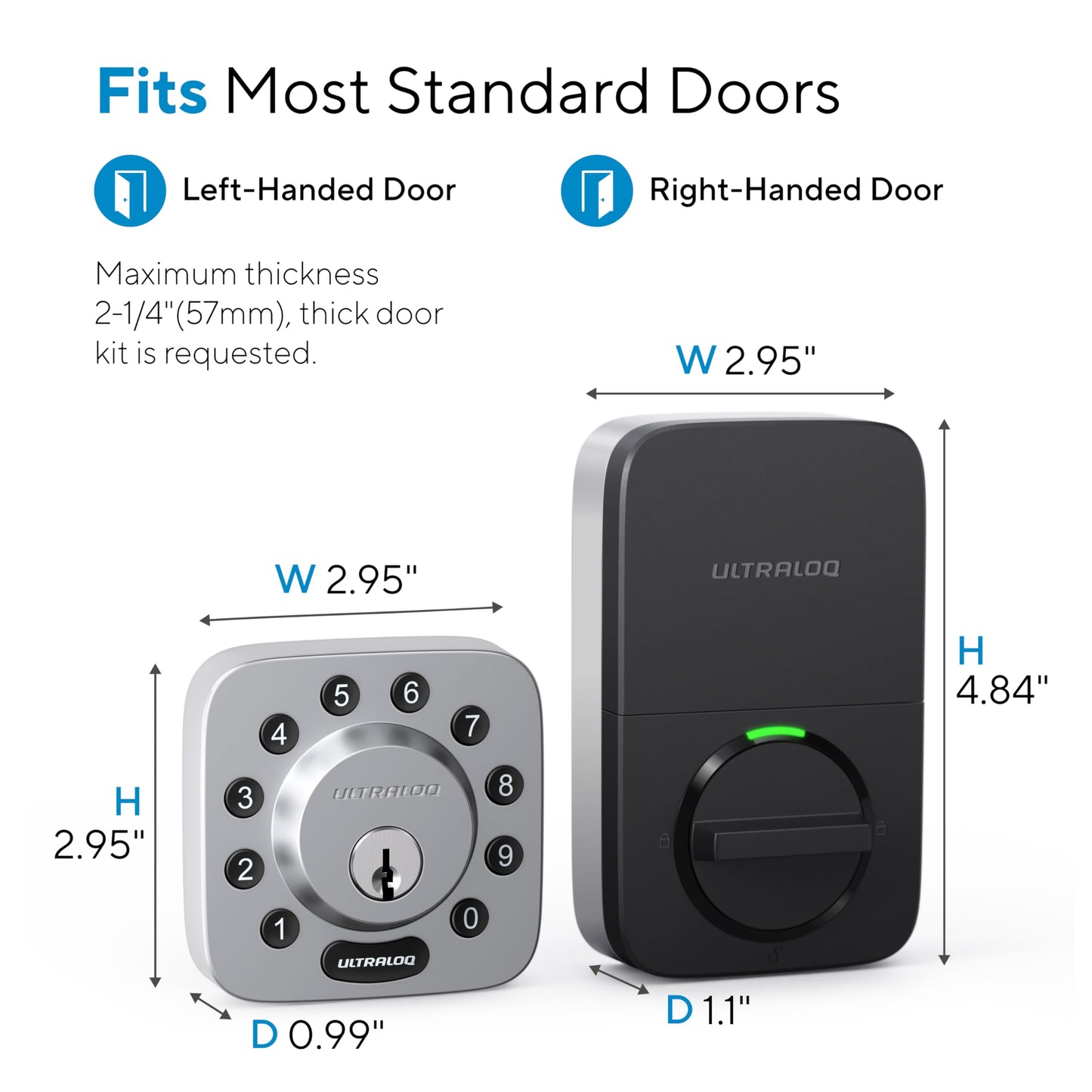 ULTRALOQ Bolt Fingerprint WiFi Smart Lock, Works with Apple Home, Siri, Alexa, 8-in-1 Keyless Entry with Fingerprint ID, App Remote Control, Keypad Deadbolt, BHMA Cert., Easy Install, 10 Mo. Battery