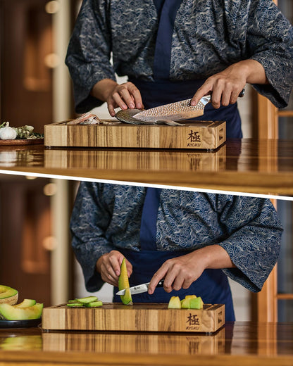 KYOKU Knife Set, Shogun Series 2pc Japanese Style Kitchen Knife Set, 8" Chef 3.6" Paring Knife with Sheath Gift Box, Professional Sharp Damascus Stainless Steel Knives for Meat Vegetable Fruit