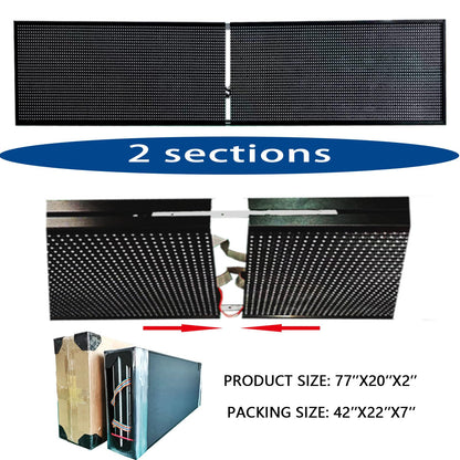 HS Programmable Scrolling Led Sign, Digital Signs Outdoor Waterproof ,Electronic Message Display Board ,Open neon Signs, Full Color High Brightness Big P10 77’’x20’’for Business Store Advertisement Public, APP control